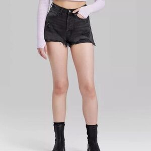Wild Fable Distressed Black Jean Shorts